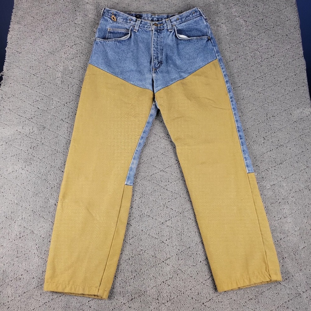 Wrangler Jeans Mens 34x30 Blue Canvas Brushguard Rugged Wear Hunting Workwear